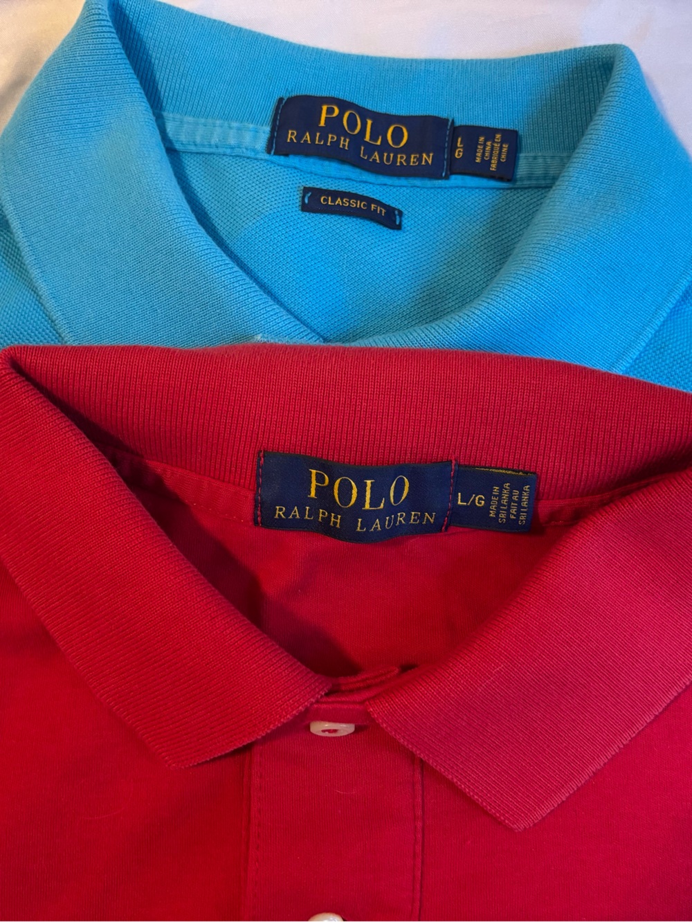 2 Polo by Ralph Lauren Red and Light Blue Cotton Polo Shirts - Dual Pack cotton